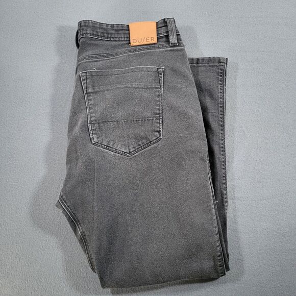 DU/ER L2X Relaxed Taper Stretch Jeans 38x30 (Actual 38x28) Gray Pants Stretch - Picture 1 of 15